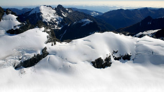 Mountain range snow capped horizon 2 - the top of the mountains free wallpaper
