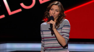 Woman holding microphone red sign - daphne fedarb free wallpaper