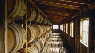Wooden barrels room tilt shift - kodachrome free wallpaper