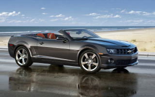Gray chevrolet camaro convertible beach - convertible free wallpaper
