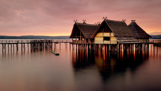 Boat pier house water sunset - ferenc joachim free wallpaper