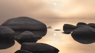 Rock lake shore sun matte - a shore line free wallpaper