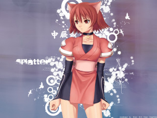 Anime cat ears pink dress - a cat ear free wallpaper for desktop