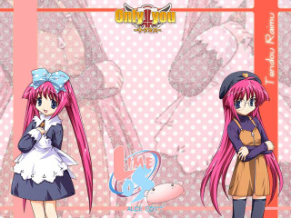 Two pink haired girls blue - a blue hat free wallpaper