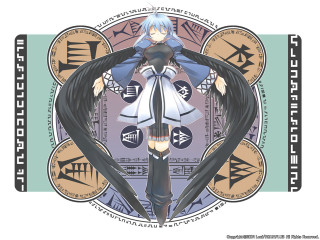 Woman blackhair whitedress clock gears - symbol free wallpaper