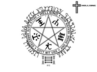 Pentagram seal hellsing cross tattoo - in the middle free wallpaper