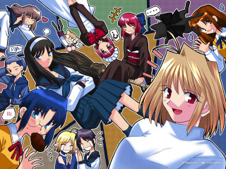 Anime group various expressions arcueid - different pose free wallpaper