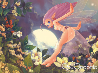 Fairy purple hair pink tail - a pink tail free wallpaper