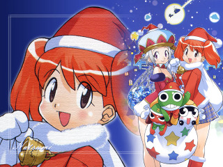 Cartoon christmas frog girls santa - a frog free wallpaper for desktop