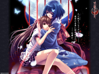 Anime couple moon stars hug - a moon free wallpaper