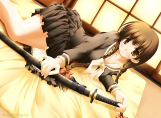 Chizuko yoshida anime sword bed - free 3d render wallpaper for desktop