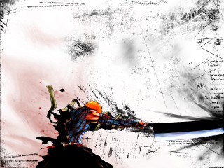 Epic swordman orange hair blood - epic composition free wallpaper for desktop