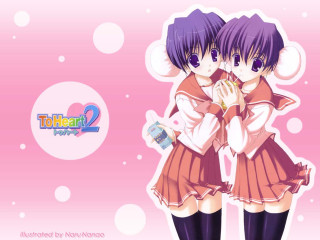 Two anime sisters bubbles moon - bubble free wallpaper for desktop