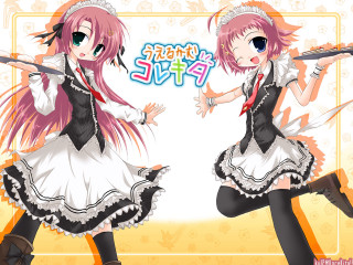Pink haired maid aya goda - dress free wallpaper