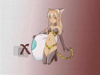 Cartoon catgirl bikini liquid wrench - anime girl free wallpaper