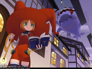 Cartoon girl book cat balloon - a cartoon girl holding free wallpaper