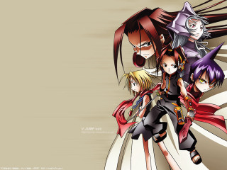 Anime characters group beige background - a beige background free wallpaper