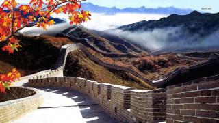 Great wall mountains clouds trees - cloud and trees free wallpaper