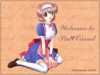 Cartoon girl sitting welcome sign - anime art style free wallpaper