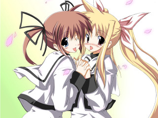 Anime girls hugging clocktower pink - a clock tower free wallpaper