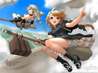 Flying elf girls sky suitcase - rpg free wallpaper