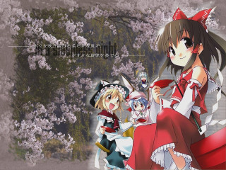 Anime group flower tree characters - a screenshot free wallpaper