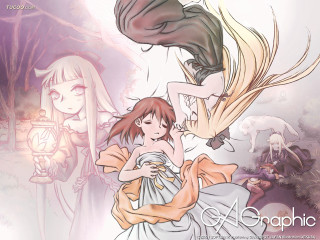 Anime couple forest lantern dress - a cartoon style free wallpaper