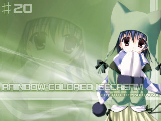 Anime cat hood green background - a cat costume free wallpaper