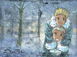 Snowy forest couple manga winter - brothers hildebrandt free wallpaper