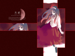 Girl moonlight grimdark yandere reddress - a full moon behind her free wallpaper for desktop