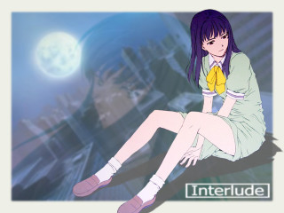 Girl moonlight rooftop retrofuturism purplehair - retrofuturism free wallpaper