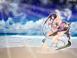 Beach woman bikini sword star - official art free wallpaper for desktop
