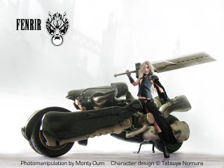 Woman motorcycle sword kinetic finalfantasy - a motorcycle free wallpaper