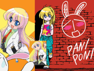 Cartoon girl bunny brickwall ayami - a brick wall behind her free wallpaper