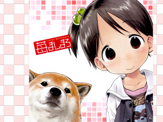 Girl dog checkered wallpaper chinese - color page free wallpaper
