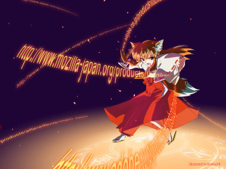 Red dress dancing sword sign - anime visual free wallpaper