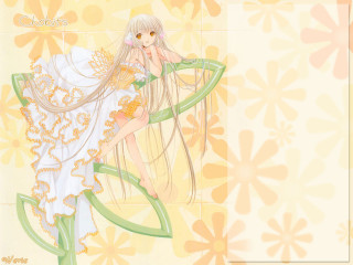 Girl longhair whiteDress flowerBackground animeArt - a yellow flower free wallpaper