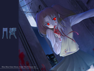 Red eyes girl blood alley - a dark alley free wallpaper