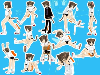 Aya goda stickers cat ears - sticker free wallpaper