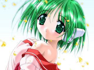 Girl green hair green eyes - green hair free wallpaper