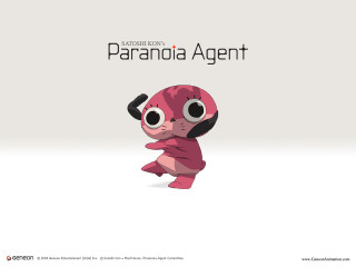 Pink cartoon big eyes black - a black nose free wallpaper