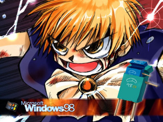 Cartoon blue red boxes blonde - baiōken eishun free wallpaper for desktop