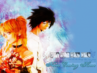 Anime couple blue background fire - anime style free wallpaper for desktop