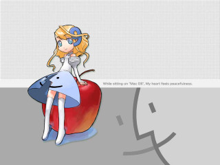 Cartoon apple sword helmet alice - her hand and a helmet free wallpaper
