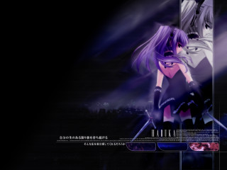 Anime purplehair blackoutfit sword gothic - purple hair free wallpaper for desktop