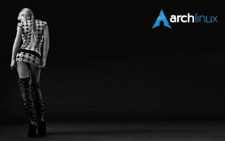 Woman short dress boots dark - her hand behind her back free wallpaper