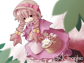 Girl pink dress basket flower - a bow free wallpaper