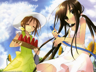 Anime girls strawberries hats summer - summer free wallpaper