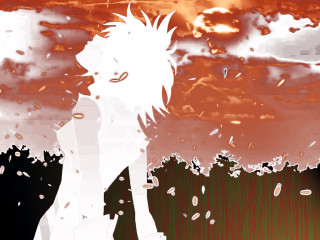 Girl fire sky autumn embers - aya goda free wallpaper for desktop