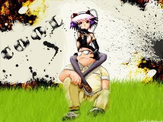 Man woman sitting field tree - neodada free wallpaper for desktop